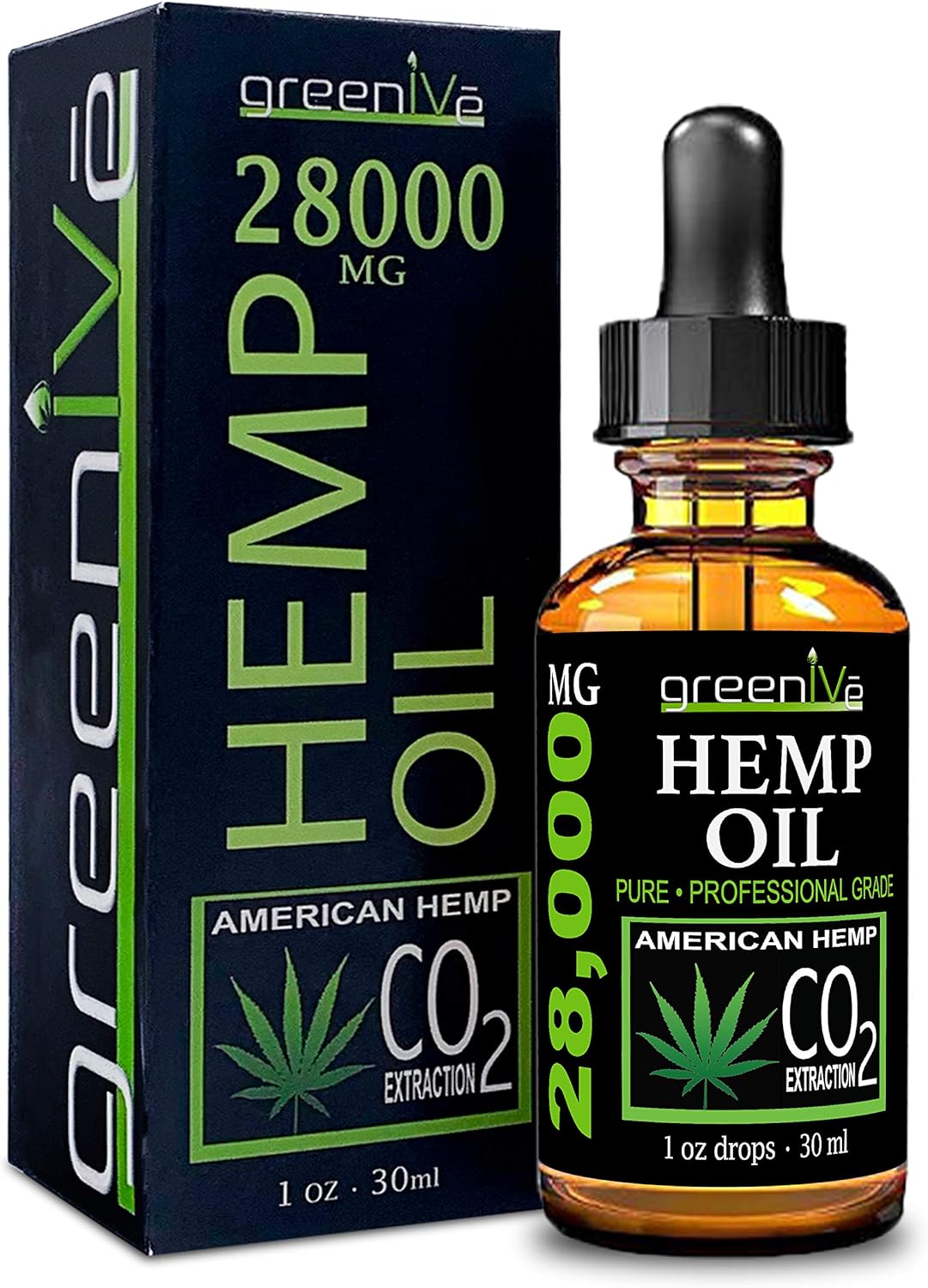 GreenIVe Hemp Oil Drops 28,000mg – Naturally Grown, Vegan, Rich in Omegas – Premium Hemp Oil Dropper – Non-GMO, Made in USA – 30mL (1 Pack) - Image 2
