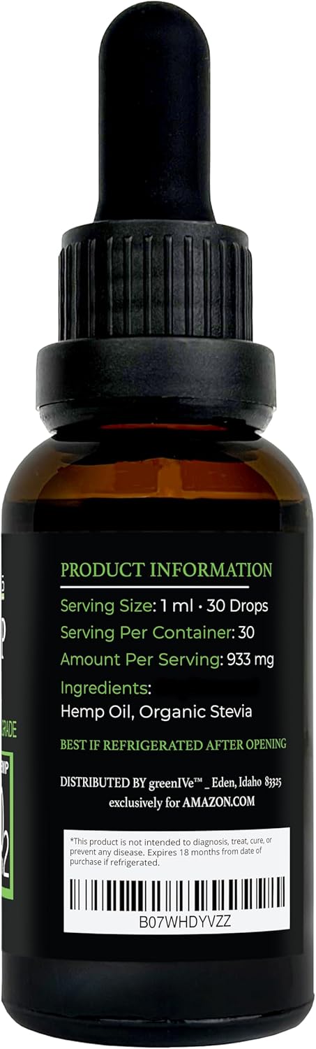 GreenIVe Hemp Oil Drops 28,000mg – Naturally Grown, Vegan, Rich in Omegas – Premium Hemp Oil Dropper – Non-GMO, Made in USA – 30mL (1 Pack) - Image 5