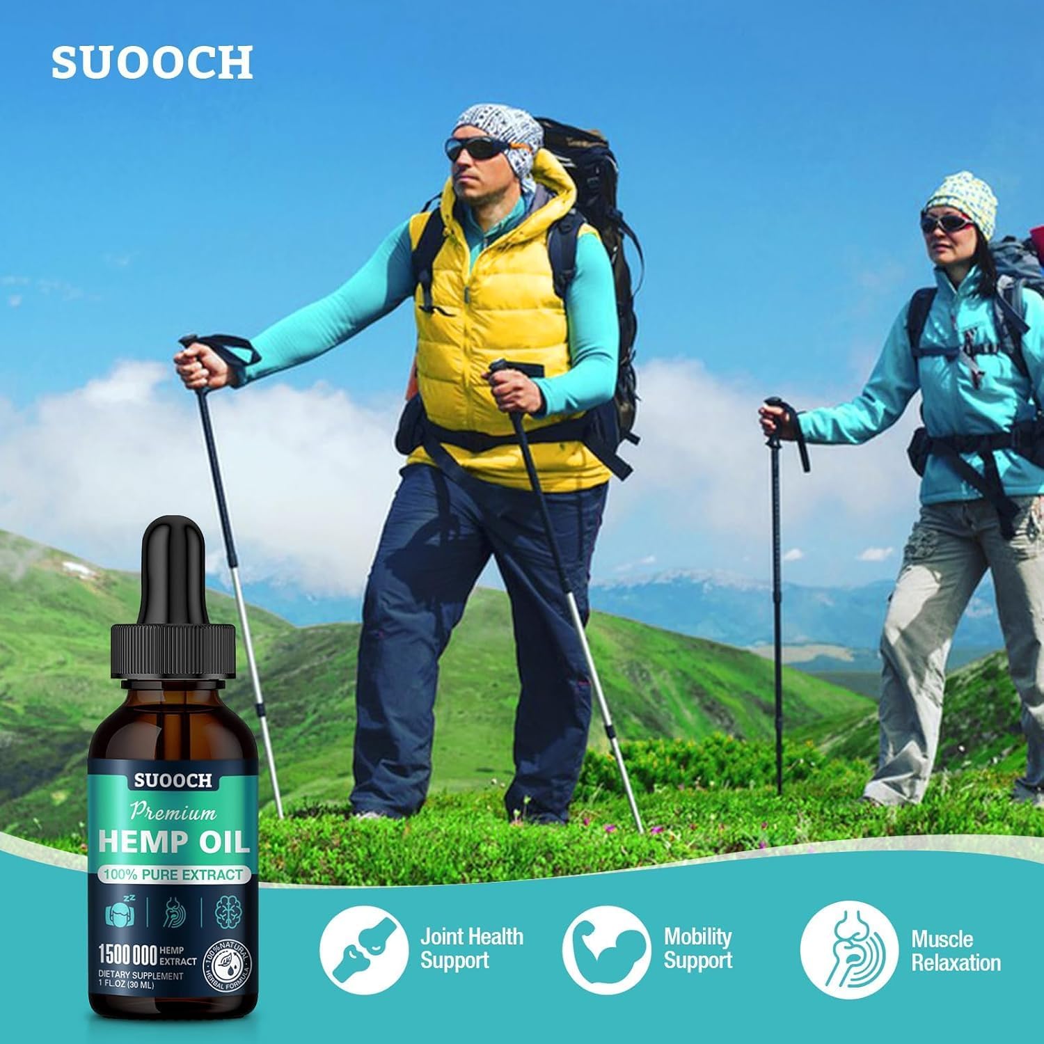 Hemp Oil Organic Premium(2 Pack)- Maximum Strength 100% Natural Drops Hemp Extract Tincture Supports Relaxation - Image 3