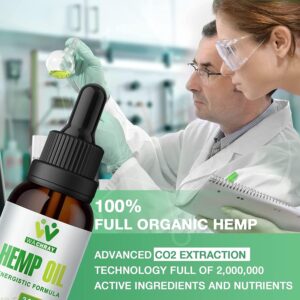 Hemp Oil Drops (3 Pack) High Potency - for Focus Calm, Mood Maximum Strength Natural Hemp Seed Oil - with C02 Extraction, Vegan, Non-GMO Hemp Tincture