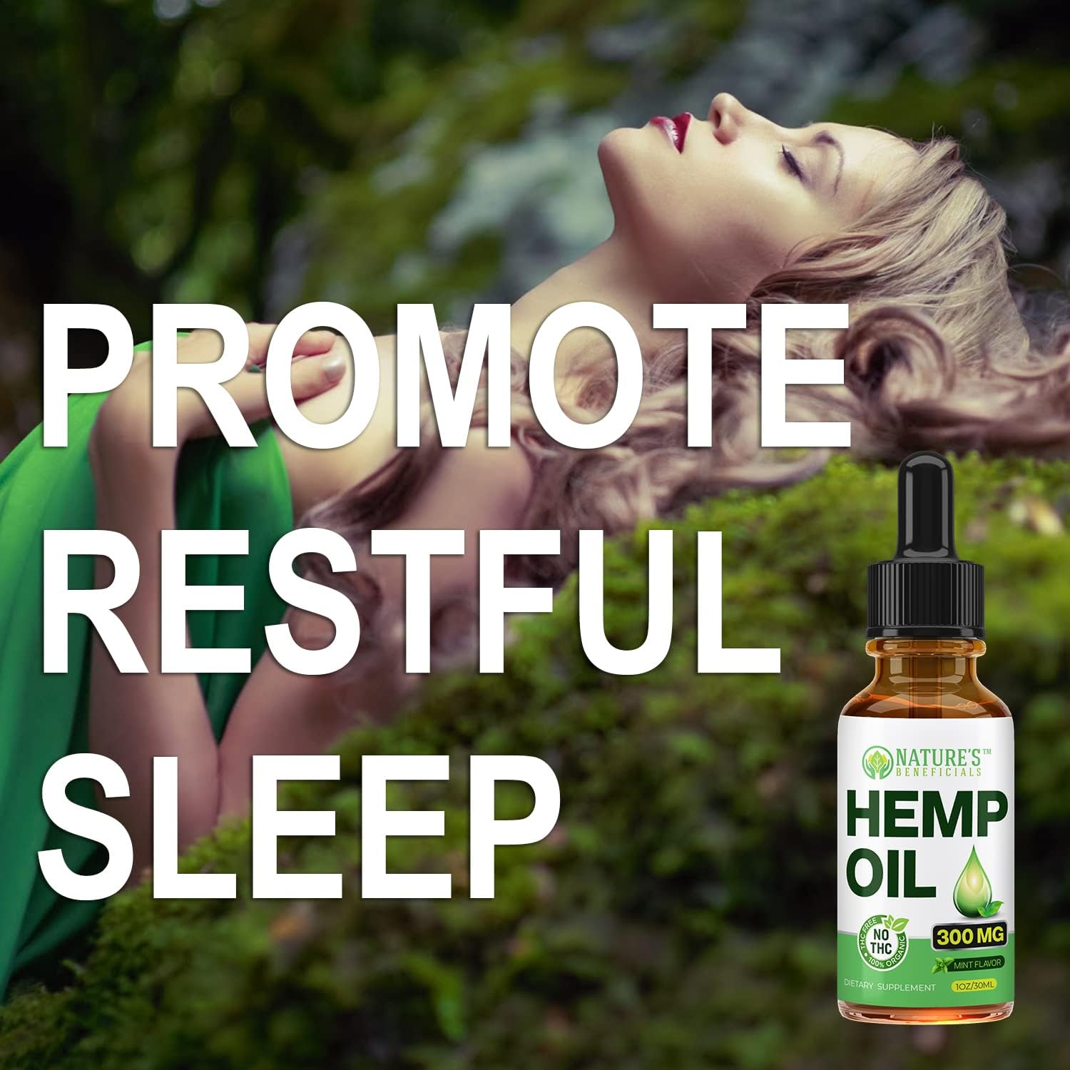 NATURE'S BENEFICIALS Organic Hemp Oil Extract Drops, 300mg - Omega Fatty Acids 3 6 9, Non-GMO Ultra-Pure CO2 Extracted - Image 8