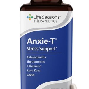 LifeSeasons Anxie-T - Stress Relief Supplement - Supports Mood & Mental Focus - Feel Calm and Relaxed - Eases Tension & Nervousness - Ashwagandha, Kava Kava, GABA & L-Theanine - 60 Capsules