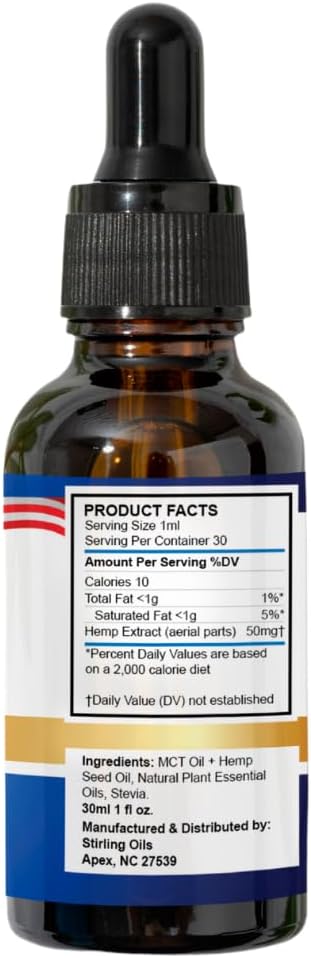 Stirling Organic Hemp Oil - 400,000mg Natural Berry Flavor - Enhances Sleep and Helps Reduce Discomfort - THC-Free, Non-GMO, Gluten-Free, High in Omega 3 6 9 - Premium U.S. Hemp Seed Oil - Image 8