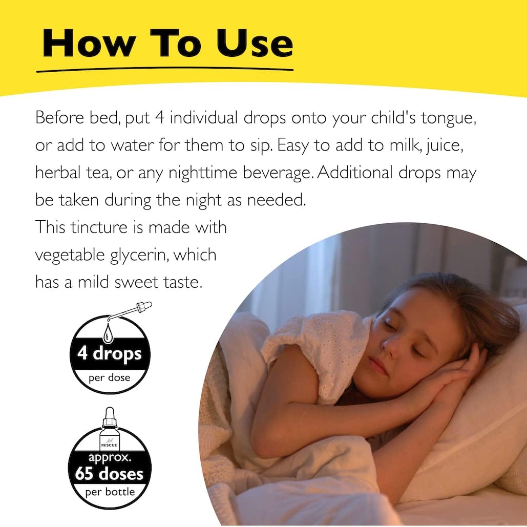 Bach RESCUE SLEEP KIDS Dropper 10mL, Natural Sleep & Stress Relief Aid, Homeopathic Flower Essence, Free of Melatonin, Sugar & Gluten, Kid-Friendly, Non-alcohol Formula - Image 4