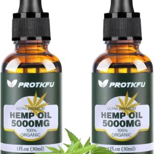 (2Pack Hemp Oil - Omega 3-6-9 Oil Fatty Acids Nutritional Supplement for Immune System Support, Focus, Calm, Relaxation, and Mood Enhancement - Organic, Vegan, Non-GMO