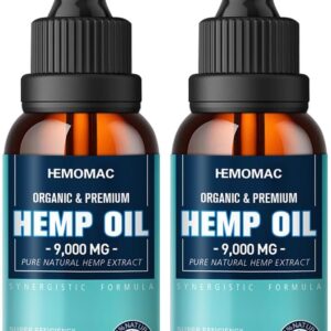 Hemp Oil （2-Pack） High Potency for Pain Sleep Anxiety Relief- Maximum Strength Natural Hemp Oil Drops and Organic Hemp Tincture Vegan, Non-GMO