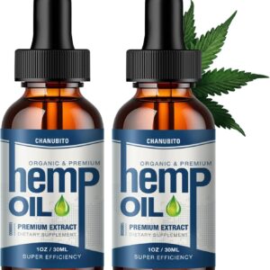 Hemp Oil Organic High Potency - 100% Natural Hemp Drops with 1,000,000 Maximum Strength - Premium Vegan & Non-GMO Hemp Oil Tincture for Mood Relief (2 Pack)
