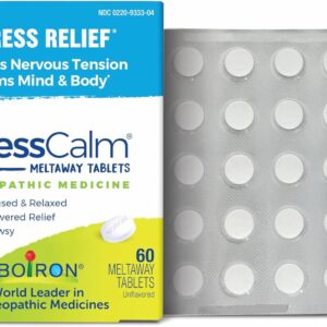 Boiron StressCalm Tablets for Relief of Stress, Anxiousness, Nervousness, Irritability, and Fatigue - 60 Count