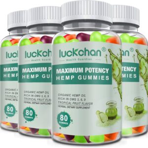 (4 Packs) Hemp Gummies High Potency for Sleep, Pain, Anxiety- Pure Extra Strength Organic Hеmp Oil Gummies - 100% Natural Bear Hemp Gummy for Adults