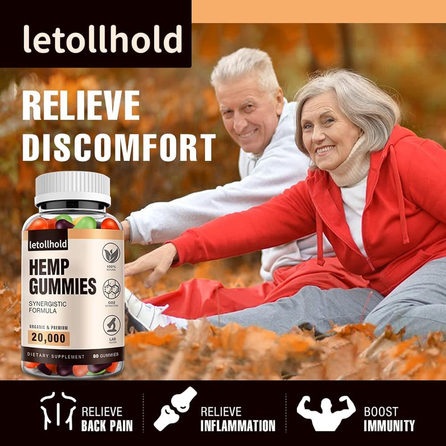 Hemp Gummies for Sleep, Pain, Anxiety (1 Pack) - High Potency Advanced Extra Strength with Pure Natural Hemp Oil, Best Hеmp Gummies for Adults - Low Sugar - Image 3