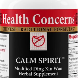 Health Concerns Calm Spirit - Stress Relief Supplement for Men & Women - Herbal Calming Support - Eases Tension & Nervousness - Magnesium, Hawthorn, Chinese Peony & Taurine - 90 Capsules