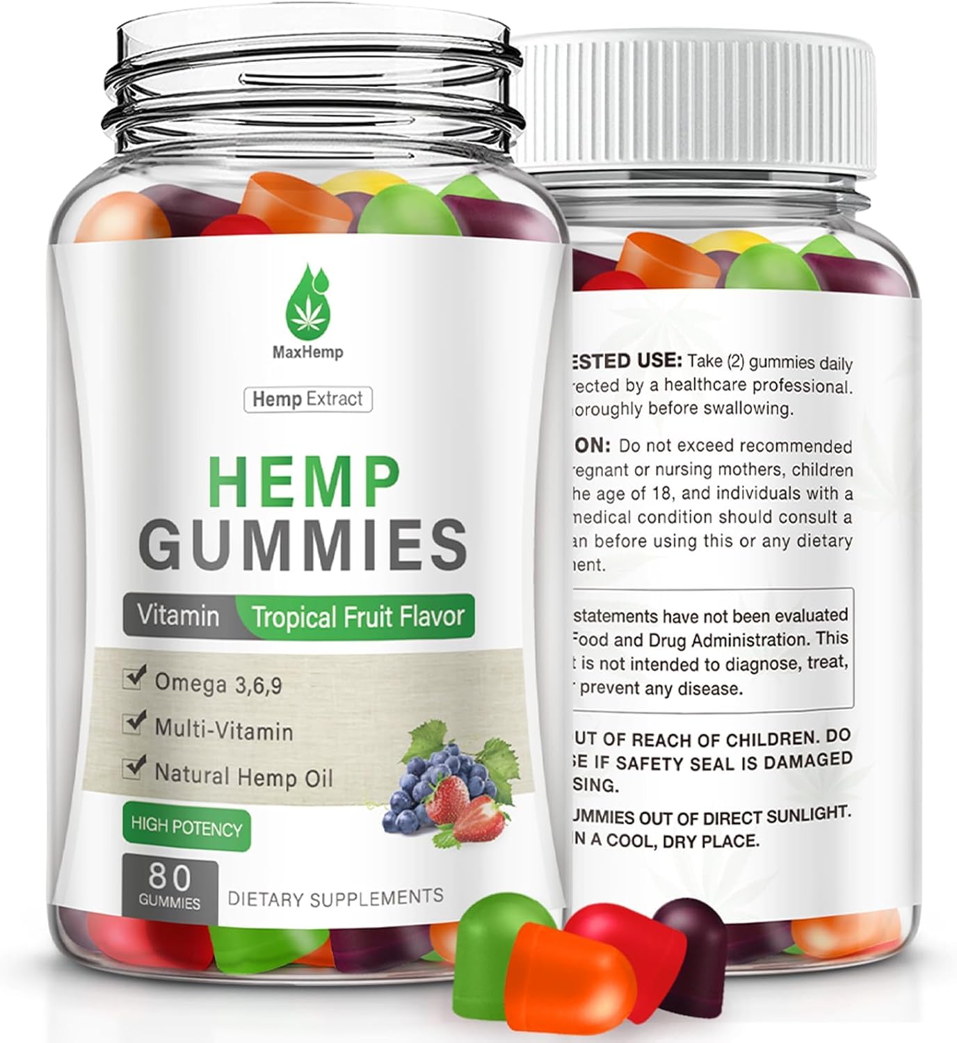 Hemp Gummies for Sleep, Pain, Anxiety, Peace & Relaxation - High Potency Natural Hеmp Oil Infused Gummies - Natural Fruity Bear Hemp Gummy for Adults Vegan - 80Counts
