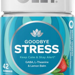 OLLY Goodbye Stress Gummy, GABA, L-Theanine, Lemon Balm, Stress Relief Supplement, Berry - 42 Count