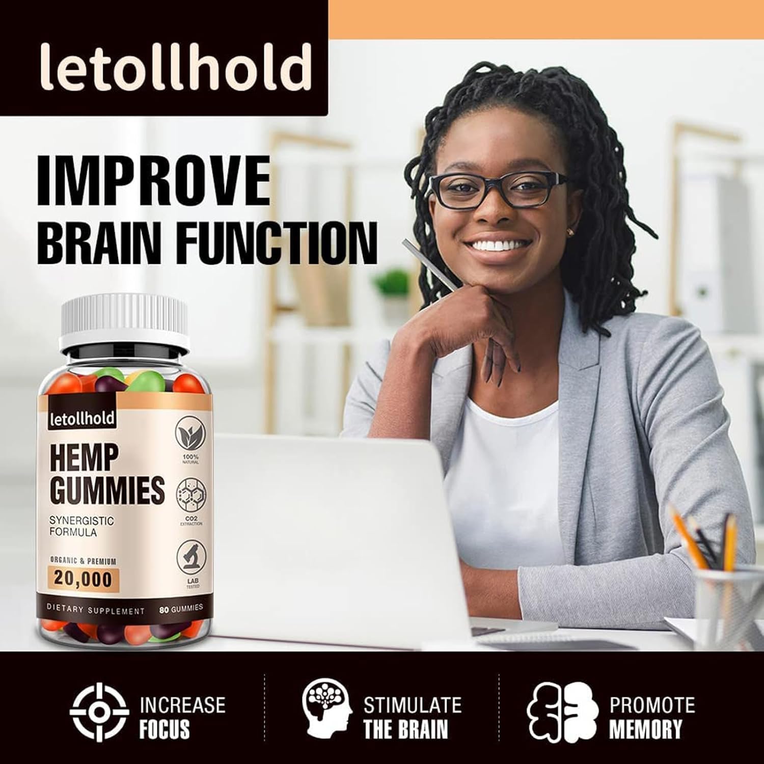 Hemp Gummies for Sleep, Pain, Anxiety (1 Pack) - High Potency Advanced Extra Strength with Pure Natural Hemp Oil, Best Hеmp Gummies for Adults - Low Sugar - Image 5