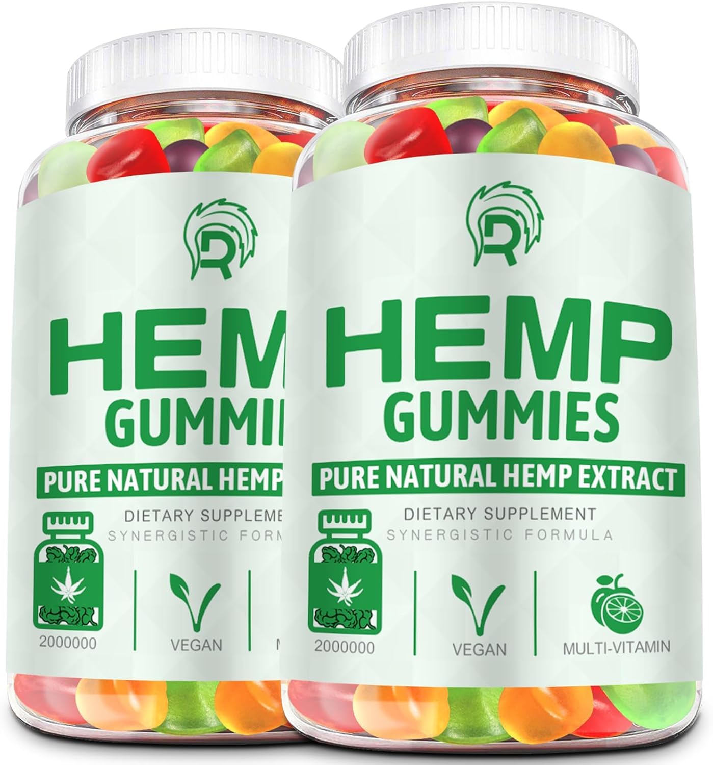 Hemp Gummies High Potency - for Pain, Sleep, Anxiety Extra Strength Hemp Oil Gummies - 100% Natural Organic Bear Candy Hеmp Supplement Gummy for Adults(2 Pack)