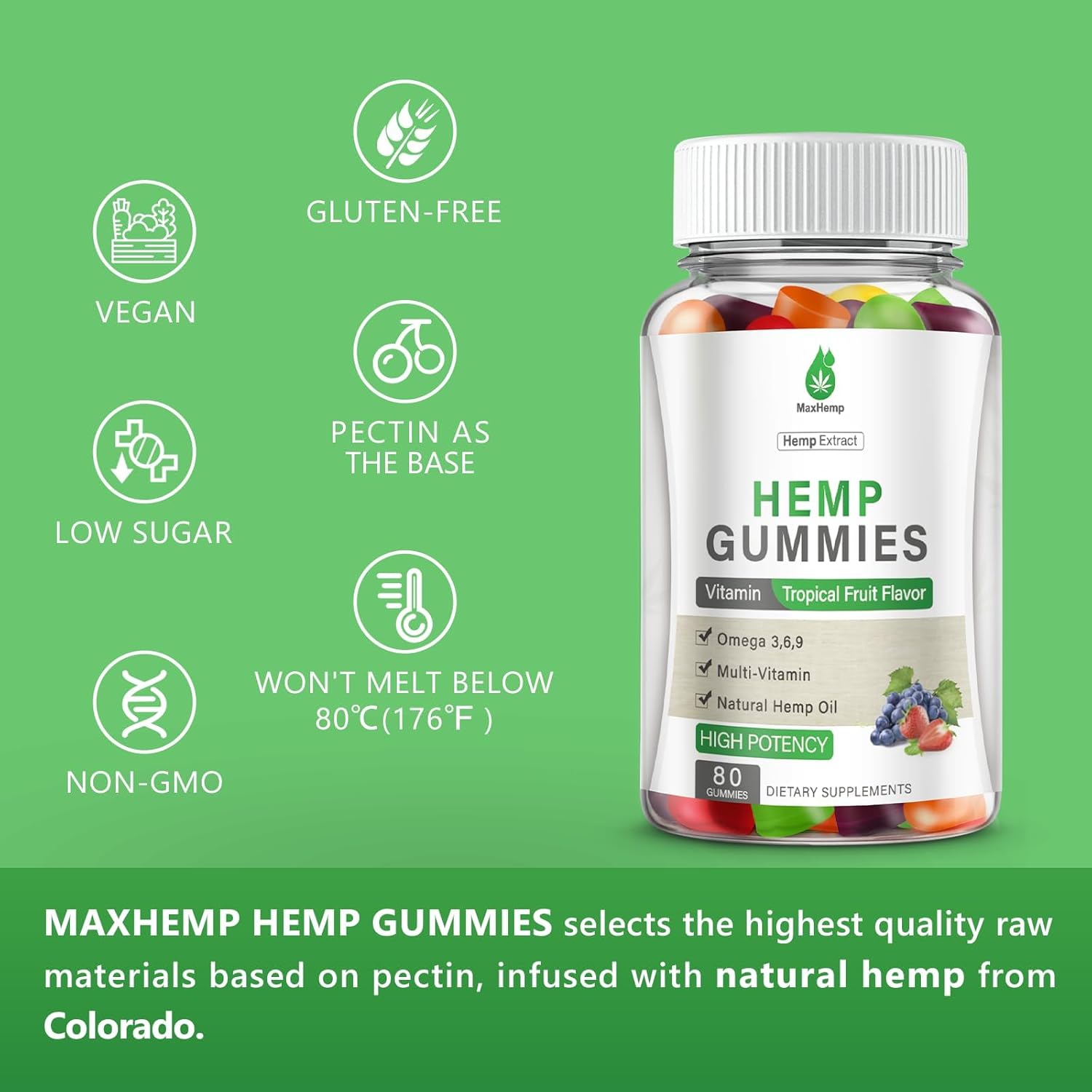 Hemp Gummies for Sleep, Pain, Anxiety, Peace & Relaxation - High Potency Natural Hеmp Oil Infused Gummies - Natural Fruity Bear Hemp Gummy for Adults Vegan - 80Counts - Image 7