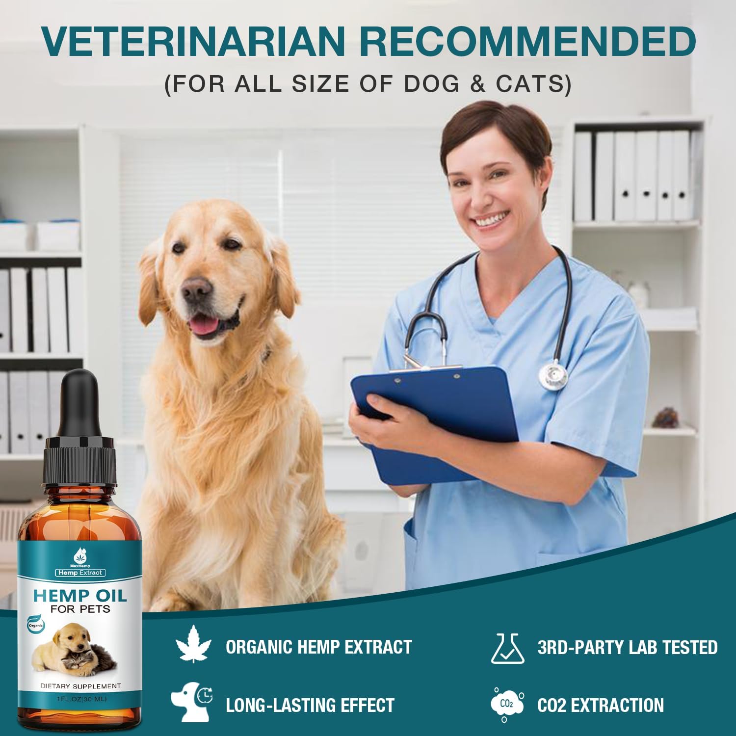 Pet Hemp Oil for Dogs and Cats - Anxiety Stress Pain Holistic Inflammation Relief - for Joint Hip Arthritis, Natural Calming Oil Drop - Organic Pets Treats - Image 6