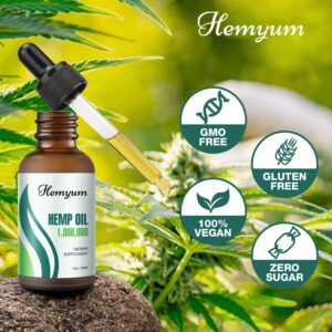 (3-Pack) Hemp Oil Drops High Potency - for Pain Relief, Skin, Anxiety Maximum Strength Natural Hemp Oil - Organic Hemp Oils Extract Relieve Good Mood