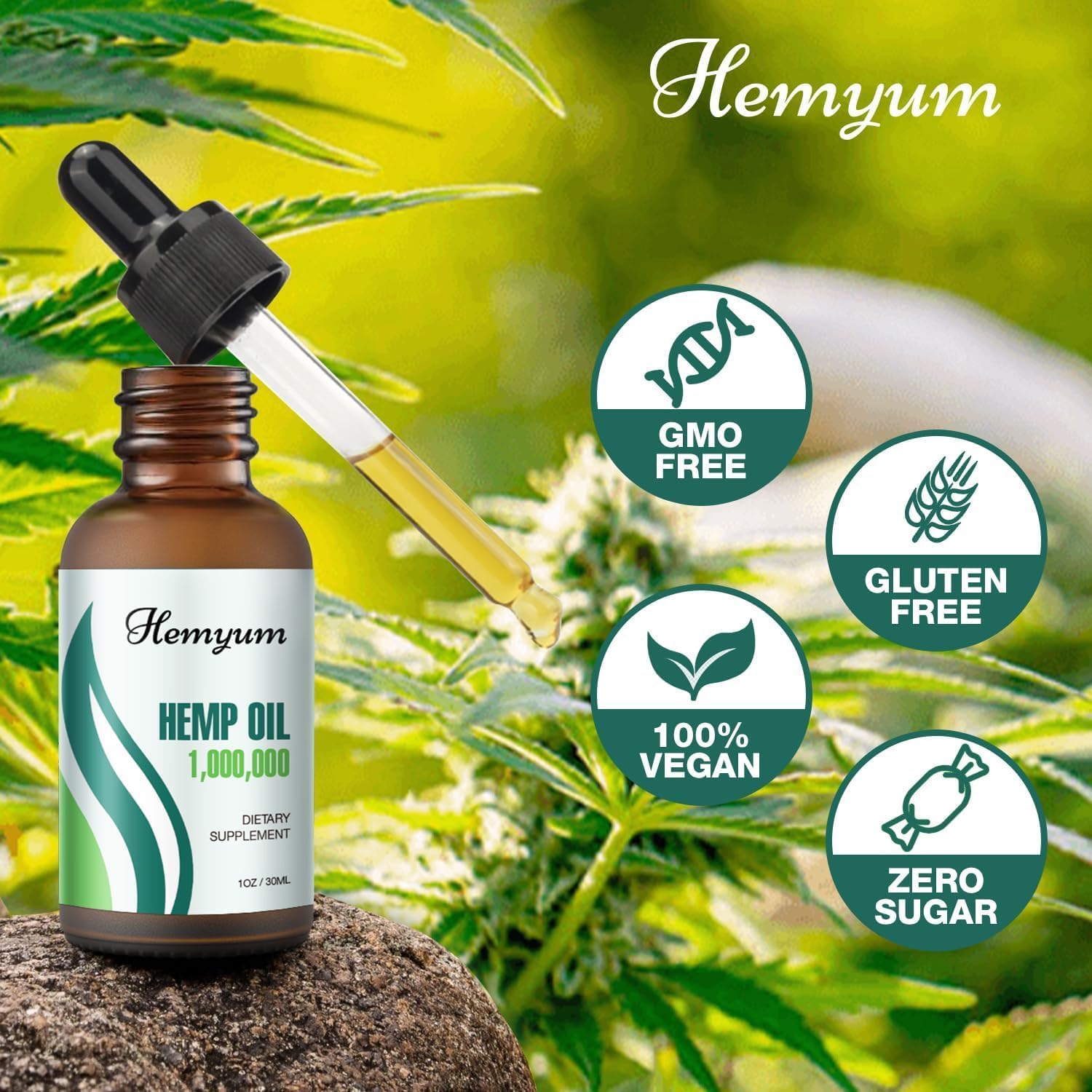 (3-Pack) Hemp Oil Drops High Potency - for Pain Relief, Skin, Anxiety Maximum Strength Natural Hemp Oil - Organic Hemp Oils Extract Relieve Good Mood