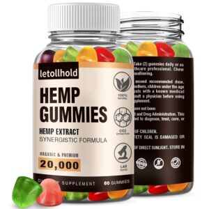 Hemp Gummies for Sleep, Pain, Anxiety (1 Pack) - High Potency Advanced Extra Strength with Pure Natural Hemp Oil, Best Hеmp Gummies for Adults - Low Sugar