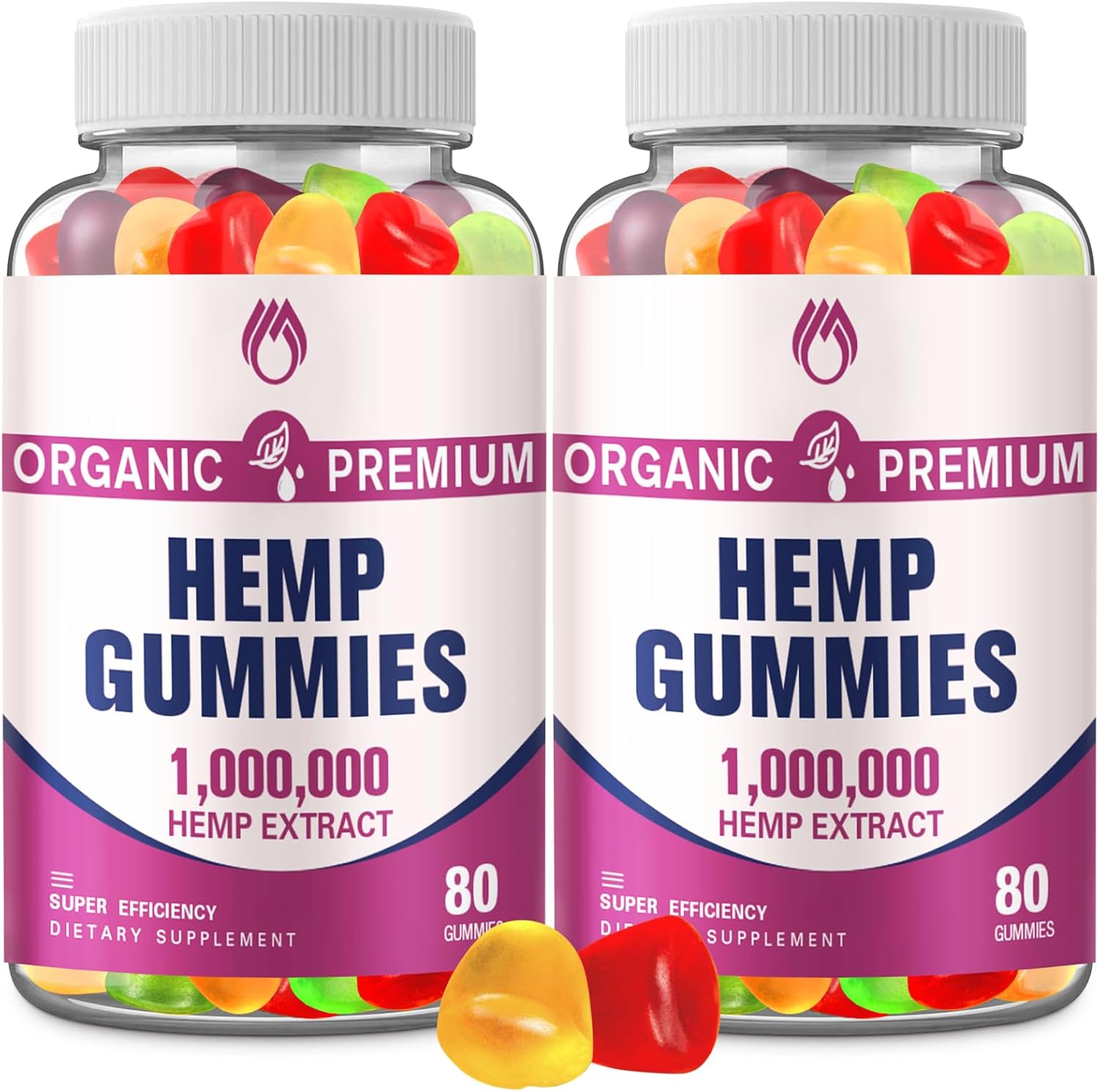 Premium Hemp Gummies High Potency for Pain Sleep Anxiety Inflammation Relief Extrat Sthenthen Edible Bear Gummy for Adults Rich in Omega 3 6 9(2-Pack)