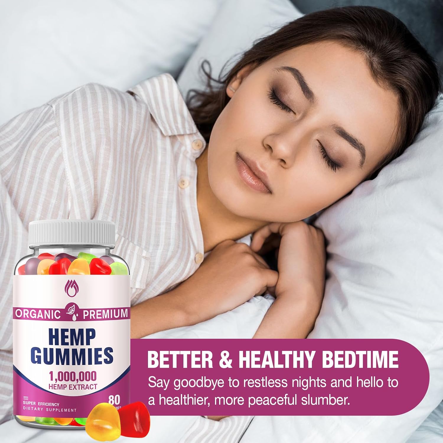 Premium Hemp Gummies High Potency for Pain Sleep Anxiety Inflammation Relief Extrat Sthenthen Edible Bear Gummy for Adults Rich in Omega 3 6 9(2-Pack) - Image 3