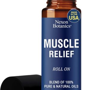 Muscle Relief Essential Oil Roll-On 10 ml - Pure & Natural Prediluted Blend for Sore Muscles, Aches & Recovery - Easy Roller for Athletes & Active Lifestyles - Nexon Botanics