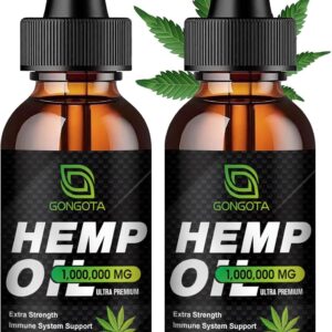 (2-Pack) High Potency Hemp Oil - 1,000,000 Maximum Strength - Helps Relaxation, Stress, Calming, Sleep - Organic Hemp Oil Extract - Vegan, Immunization Support, Non-GMO