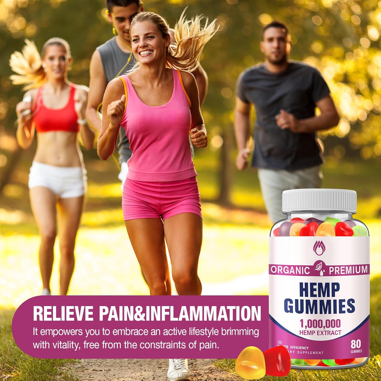 Premium Hemp Gummies High Potency for Pain Sleep Anxiety Inflammation Relief Extrat Sthenthen Edible Bear Gummy for Adults Rich in Omega 3 6 9(2-Pack) - Image 4