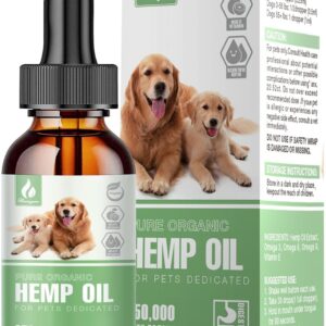 Pet Hemp Oil for Dogs and Cats Organic Hemp Extract Drops Sleep Aid Anxiety Stress Hip & Joint Pain Relief Dog Calming Treats Rich in Omega 3-6-9 Natural Pet Hemp Oil（Natural）