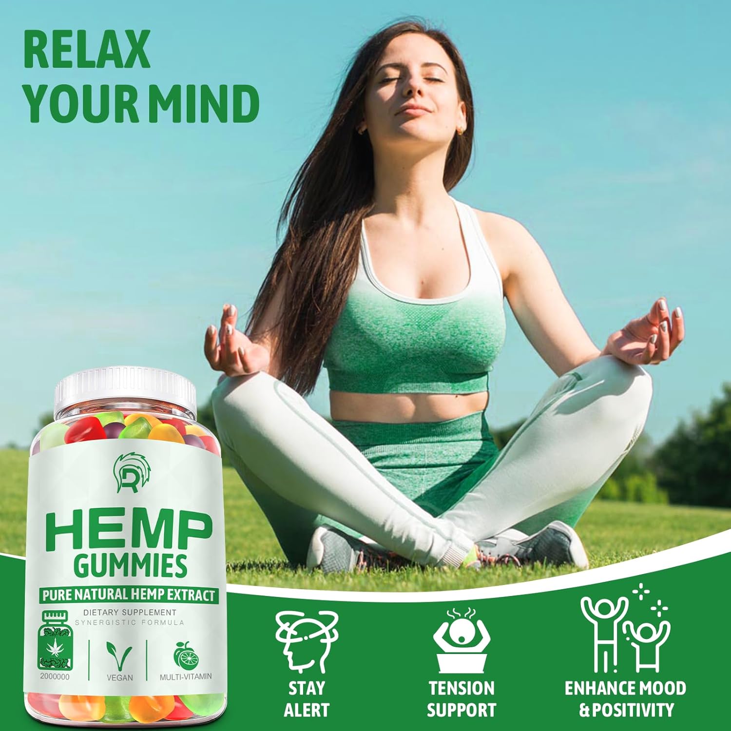 Hemp Gummies High Potency - for Pain, Sleep, Anxiety Extra Strength Hemp Oil Gummies - 100% Natural Organic Bear Candy Hеmp Supplement Gummy for Adults(2 Pack) - Image 4