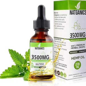 Organic Hemp Oil 3500mg - Ultra Premium Hemp Oil Drops 3500mg - Natural Hemp Oil Extract Tincture - Non-GMO Ultra-Pure CO2 Extracted Drops - Omega Fatty Acids 3 6 9 - Organically Grown & Made in USA