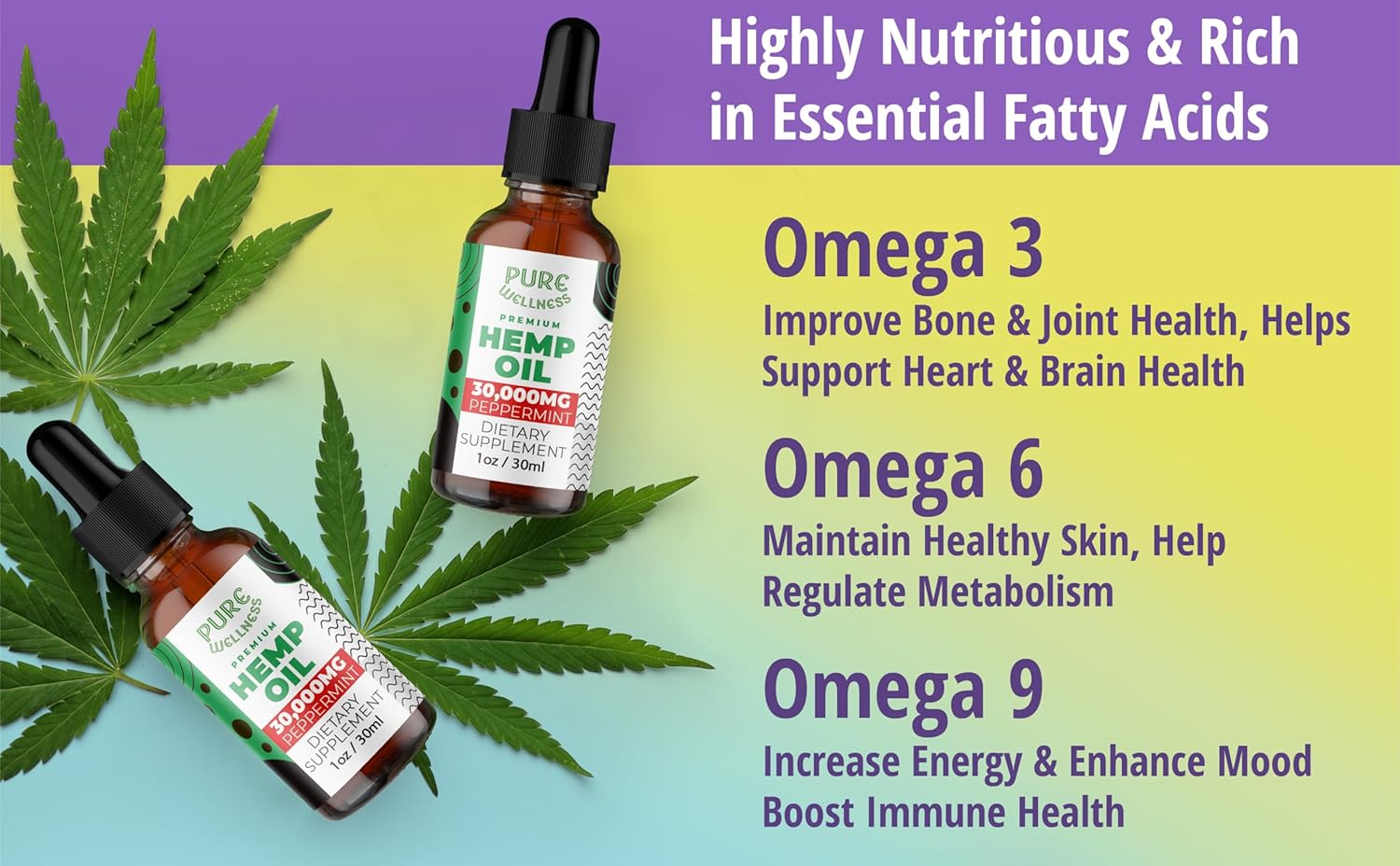 Organic Hemp Seed Oil (6 Oz), Peppermint Flavor, High Potency 30,000 mg - Helps in Natural Comfort, Sleep, Relaxation & Mood, Transparent Hemp Oil Dosage, Non-Habit Forming - Non-GMO, Vegan - Image 4