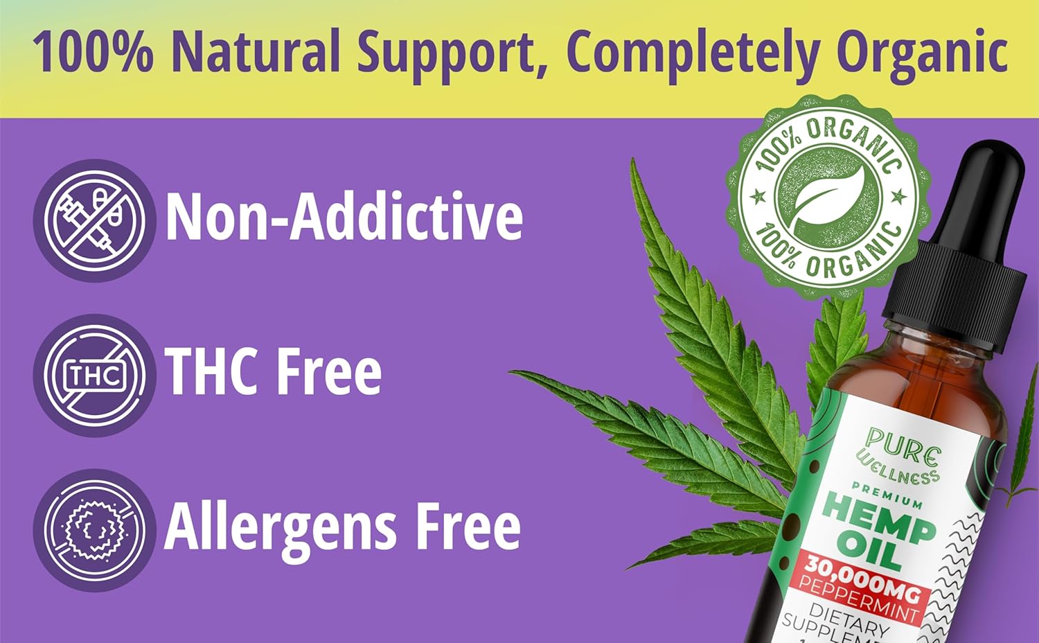 Organic Hemp Seed Oil (6 Oz), Peppermint Flavor, High Potency 30,000 mg - Helps in Natural Comfort, Sleep, Relaxation & Mood, Transparent Hemp Oil Dosage, Non-Habit Forming - Non-GMO, Vegan - Image 2