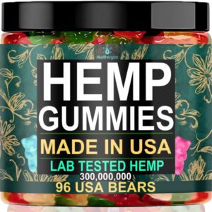 Hemp Gummies Sleep Calm Relaxation-Made in USA-Edibles Gummy Bears-96 Count