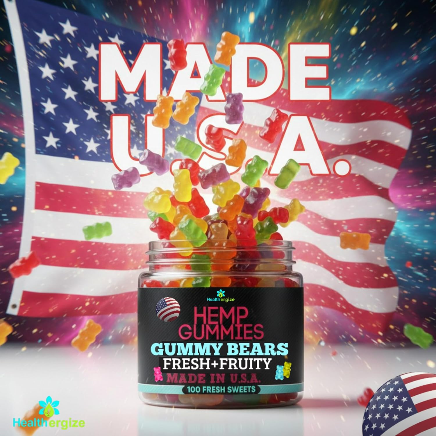 Hemp Gummies for Sleep-Calm Relaxing Night Support-90 Gummy Bear Edibles-Made in USA - Image 3