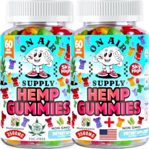 Hemp Gummies - High Potency 120ct. 3,500 MG Hemp Oil Bites for Stress Relief Bedtime Support & Sore Comfort - Natural Calm & Relaxation, Vegan, Non-GMO Fruity Flavor Mix Gluten Free Bites Made in USA