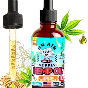 Hemp Oil - Organic Unflavored 2FL/60ML 3,000MG High Potency Drops Full-Spectrum Extract Hemp Oil for Skin & Hairs with Omega 3-6-9 & Vitamins C+E Natural Immune & Sleep Support – Made in USA