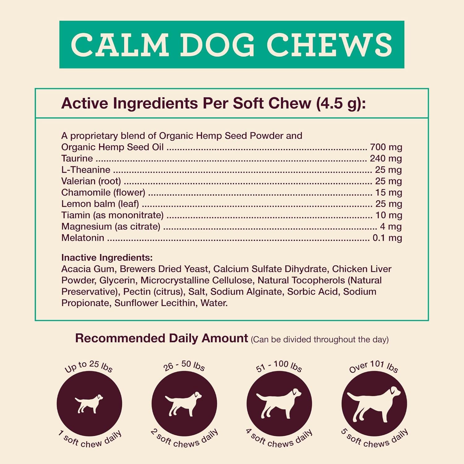 Hemp Well Calm Dog Soft Chews: Organic Hemp Infused with Melatonin - Calming Chews for Separation, Thunderstorms, and Stress - 8 Chews - Image 3