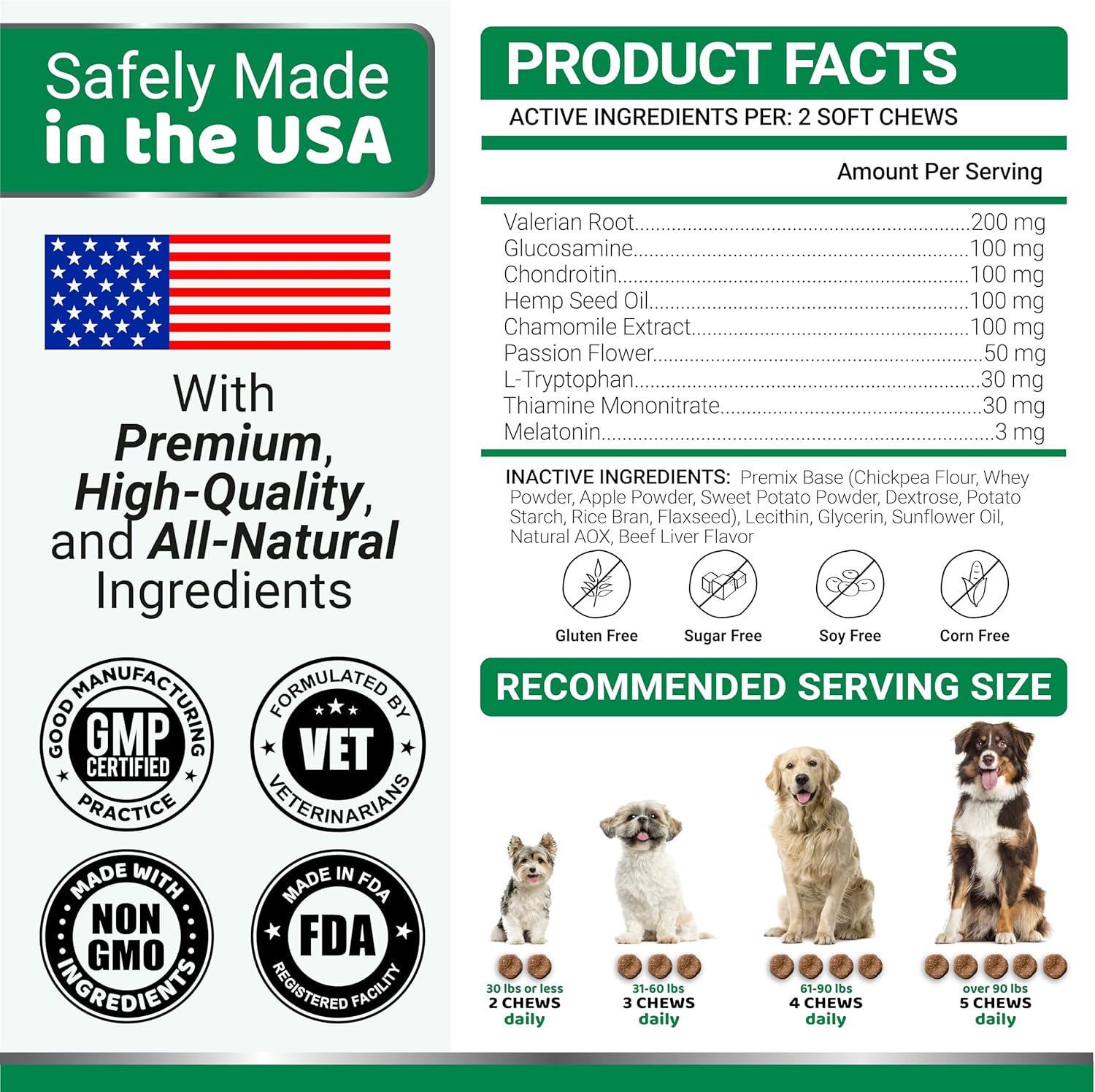 Hemp Calming Chews for Dogs - Advanced Dog Calming Chews - 170 Treats - Anxiety Relief Treats - Hemp Oil - Separation Aid, Stress, Hip and Joint Supplement for Canine Health Support - Beef Flavor - Image 6