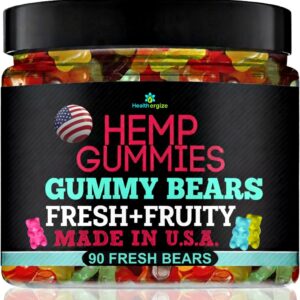 Hemp Gummies for Sleep-Calm Relaxing Night Support-90 Gummy Bear Edibles-Made in USA