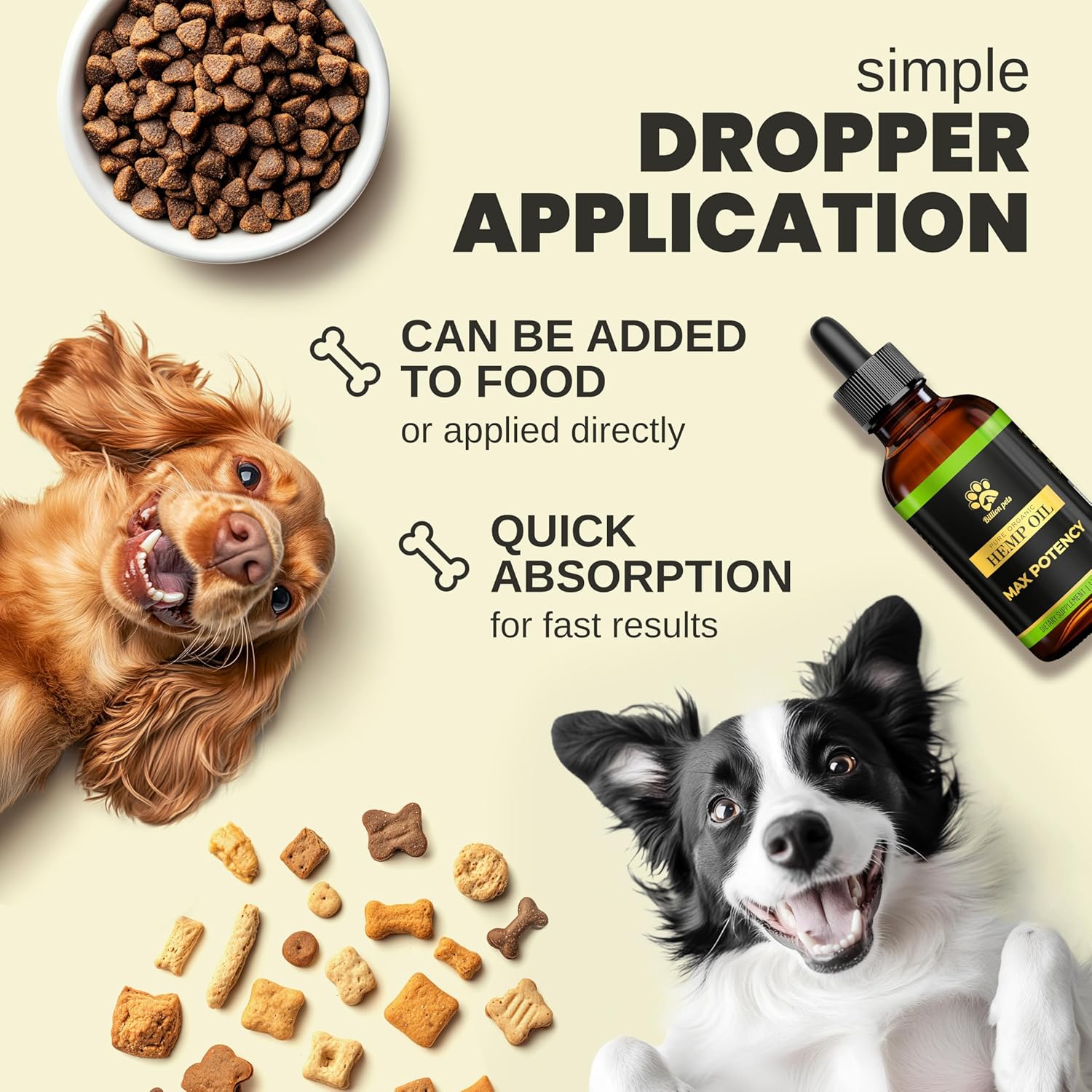 Billion Pets - Hemp Oil for Dogs and Cats - Helps with Anxiety, Pain, Stress, Sleep, Arthritis, Seizures Relief - Hip and Joint Support - Calming Drops - Image 4