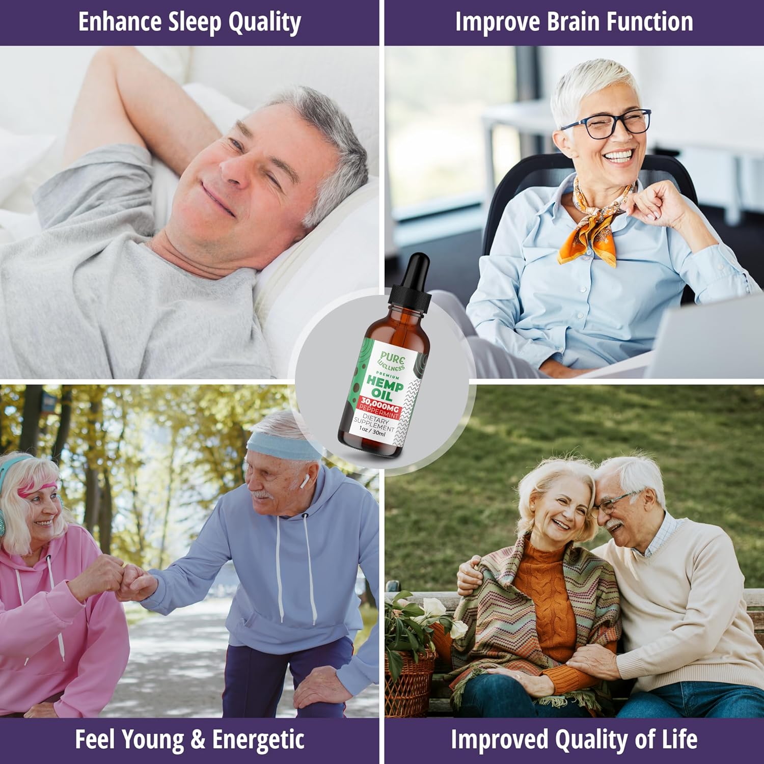 Organic Hemp Seed Oil (3 Oz), Peppermint Flavor, High Potency 30,000 mg - Helps in Natural Relief, Sleep, Relaxation & Mood, Transparent Hemp Oil Dosage, Non-Habit Forming - Non-GMO, Vegan - Image 4