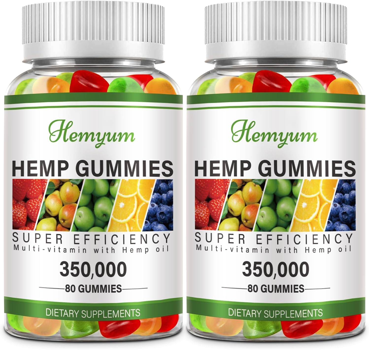 Hemp Gummies 2 Packs - High Potency Pure Organic Supplement - with Natural Hemp Oil Extract Edible Gummy Vegan, Non-GMO