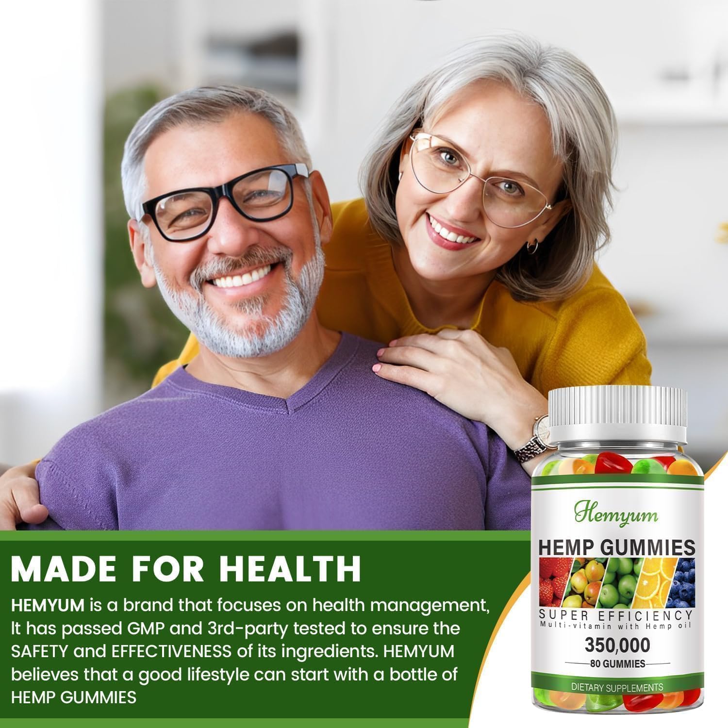 Hemp Gummies 2 Packs - High Potency Pure Organic Supplement - with Natural Hemp Oil Extract Edible Gummy Vegan, Non-GMO - Image 5