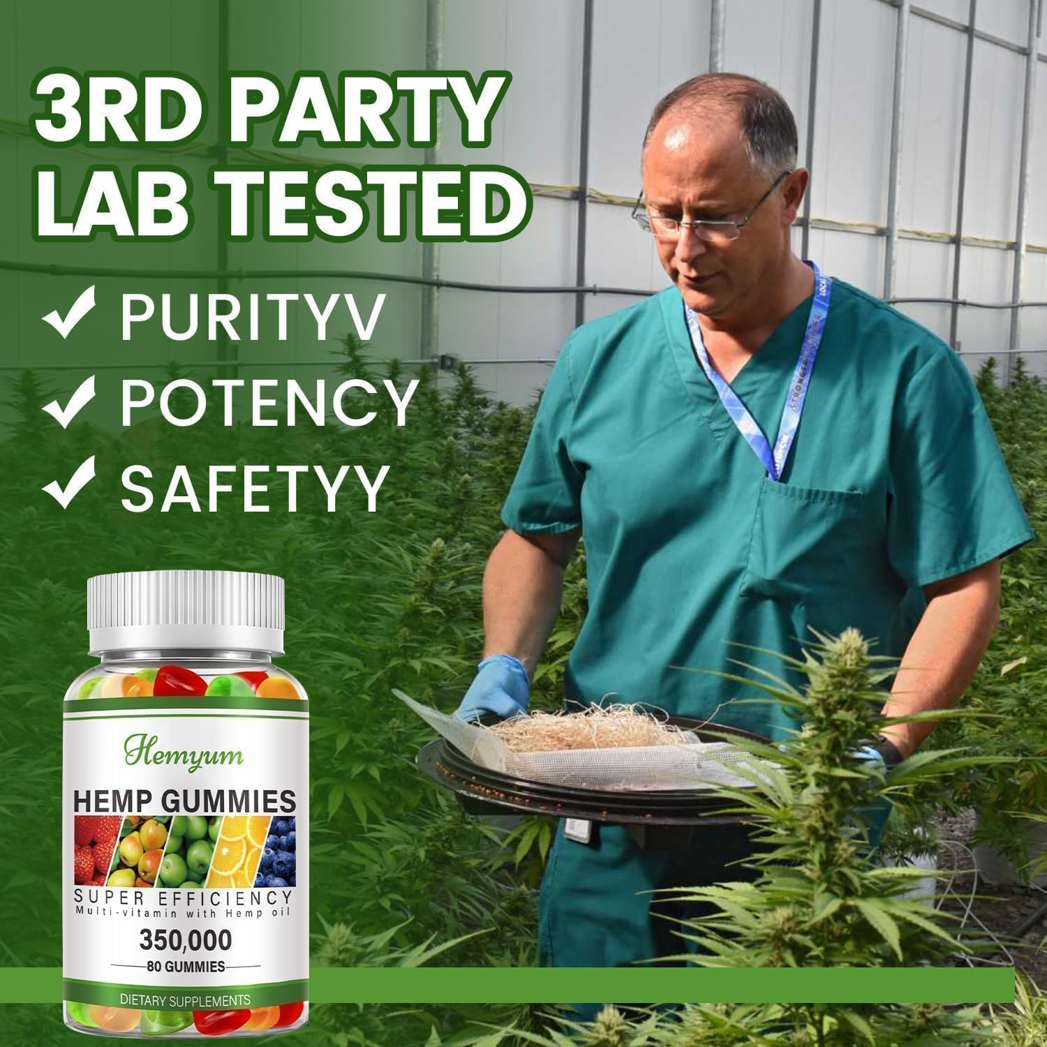 Hemp Gummies 2 Packs - High Potency Pure Organic Supplement - with Natural Hemp Oil Extract Edible Gummy Vegan, Non-GMO - Image 6