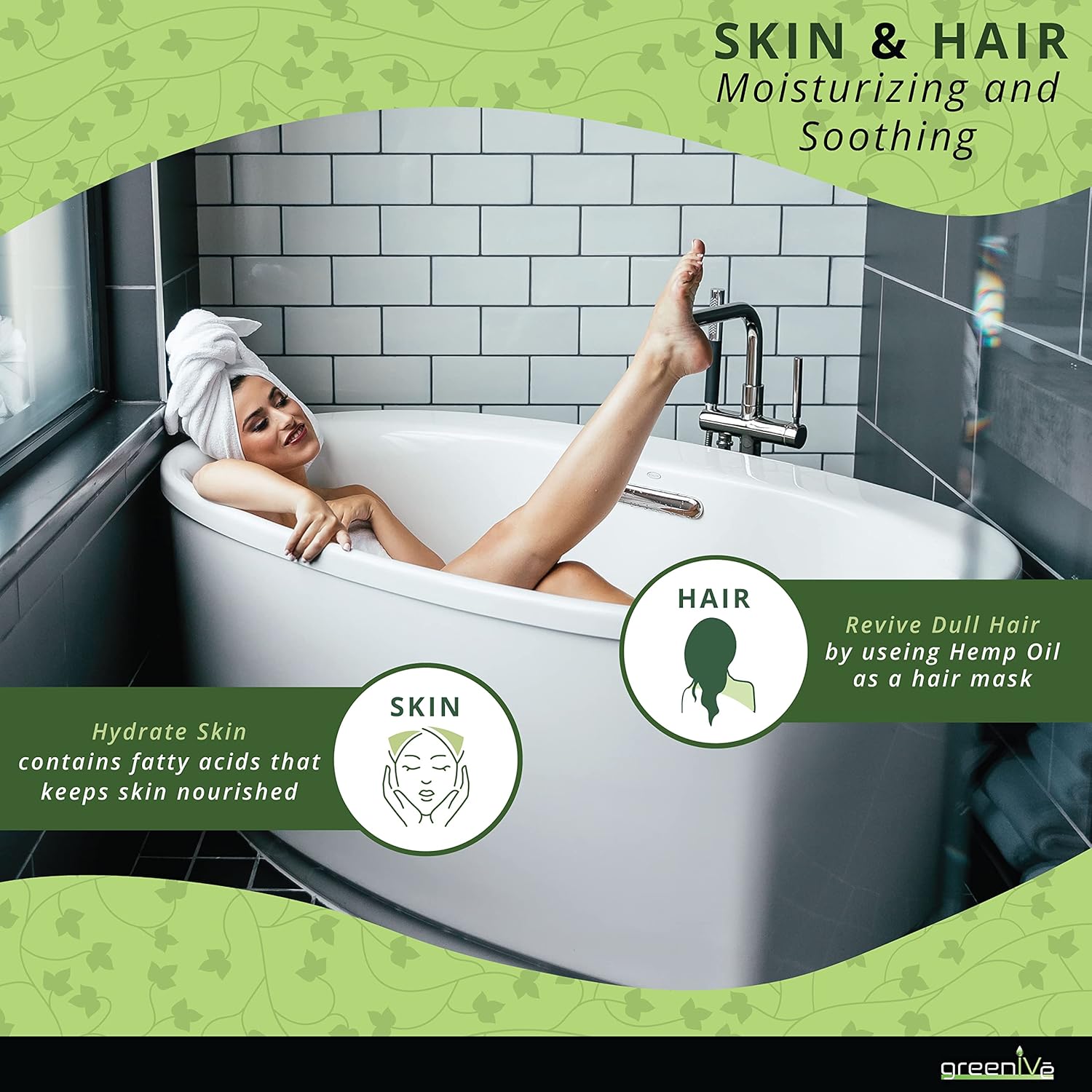 GreenIVe Hemp Oil, 8oz Glass Bottle (240mL), Natural Hemp Seed Oil, Cold-Pressed, Vegan, Non-GMO, Bottled in USA - Image 4