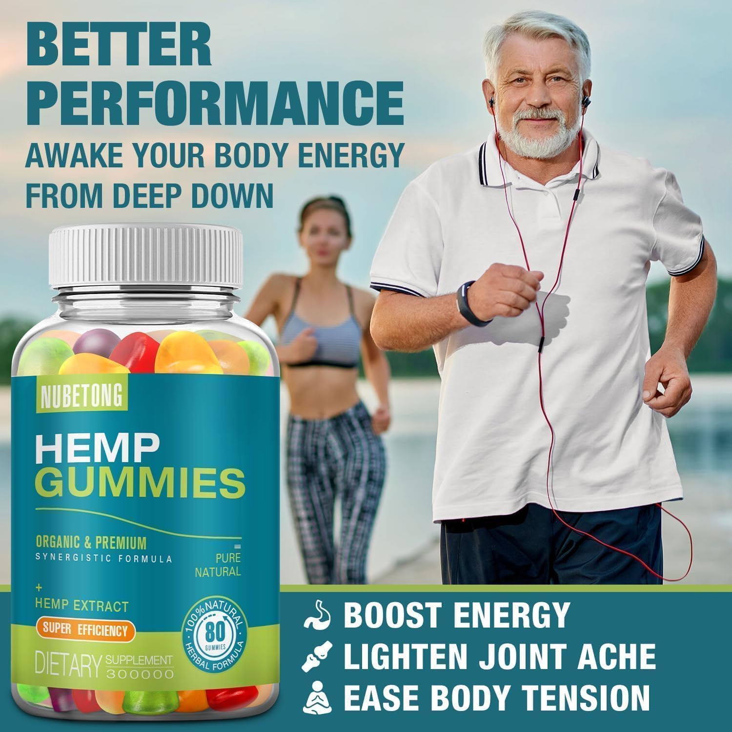 2 Packs Hemp Gummies for Sleep, Pain, Anxiety Relief High Potency Supplement Edible Bear Gummy Extra Strength Pure Natural Hemp Oil Extract Non-GMO, Vegan - Image 5