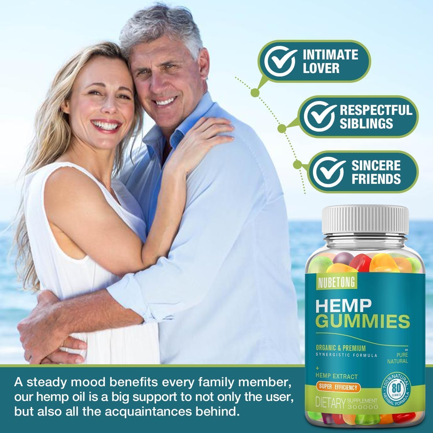 2 Packs Hemp Gummies for Sleep, Pain, Anxiety Relief High Potency Supplement Edible Bear Gummy Extra Strength Pure Natural Hemp Oil Extract Non-GMO, Vegan - Image 6