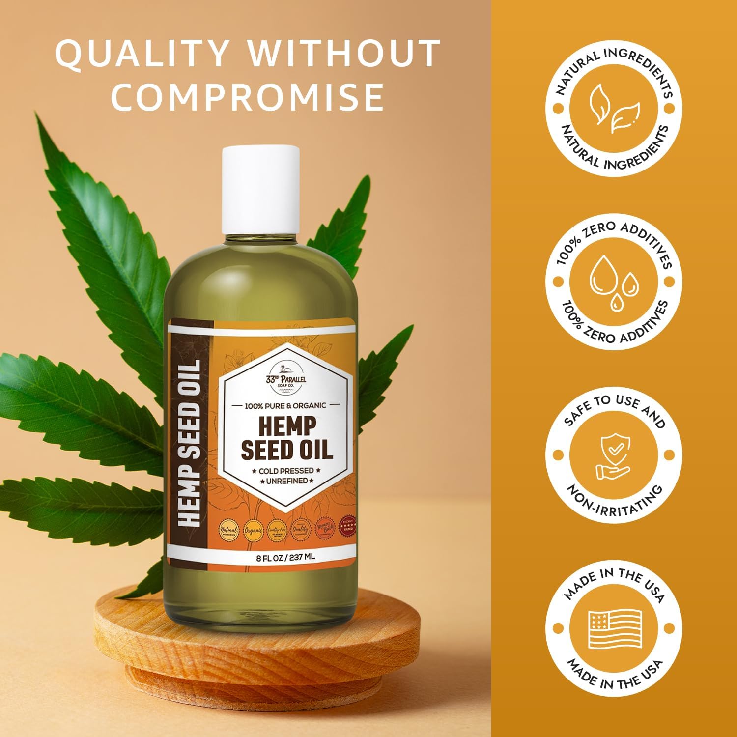 Organic Hemp Seed Oil (16 oz) Premium Cold Pressed Unrefined | 100% Pure Hemp Seed Oil for Skin, Face, Hair, Soap Making, Massage | Carrier for Essential Oils | Available in Bulk | 16 FL OZ - Image 6